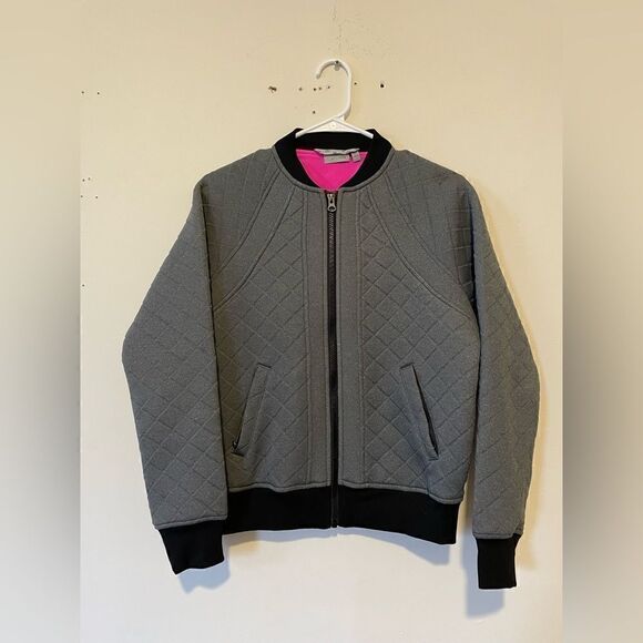 Athleta Infusion Grey Quilted Bomber Jacket - Picture 1 of 11